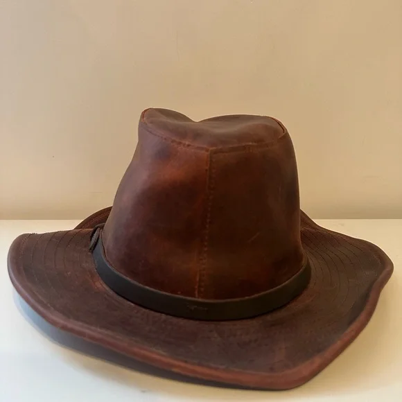 Henschel Rugged Safari Brown Leather Hat Men’s Medium